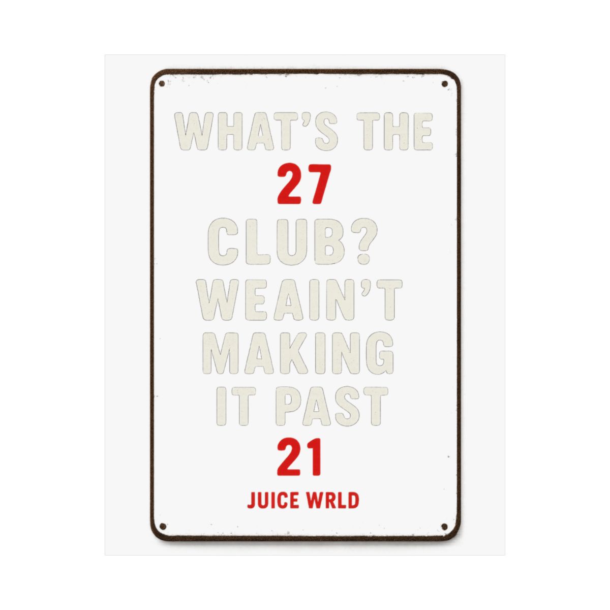 Juice Wrld Vintage Retro Metal Sign Poster