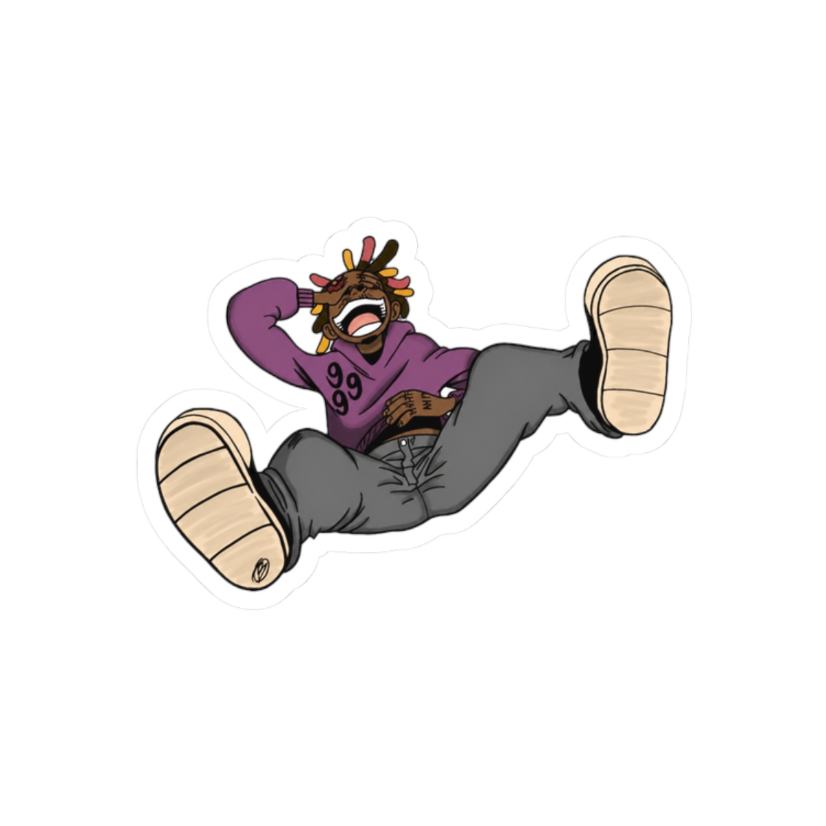 Forlorn Joy Boy Juice Sticker | Funny Melancholy Vinyl Decal - alternate angle 3, merchandise