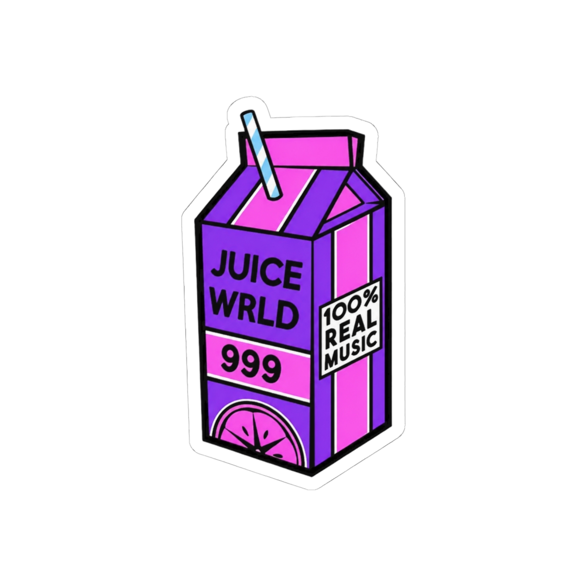 Juice WRLD 999 100% Real Music Bold Sticker | Vinyl Decal Fan Gear - Juice WRLD official Stickers merch