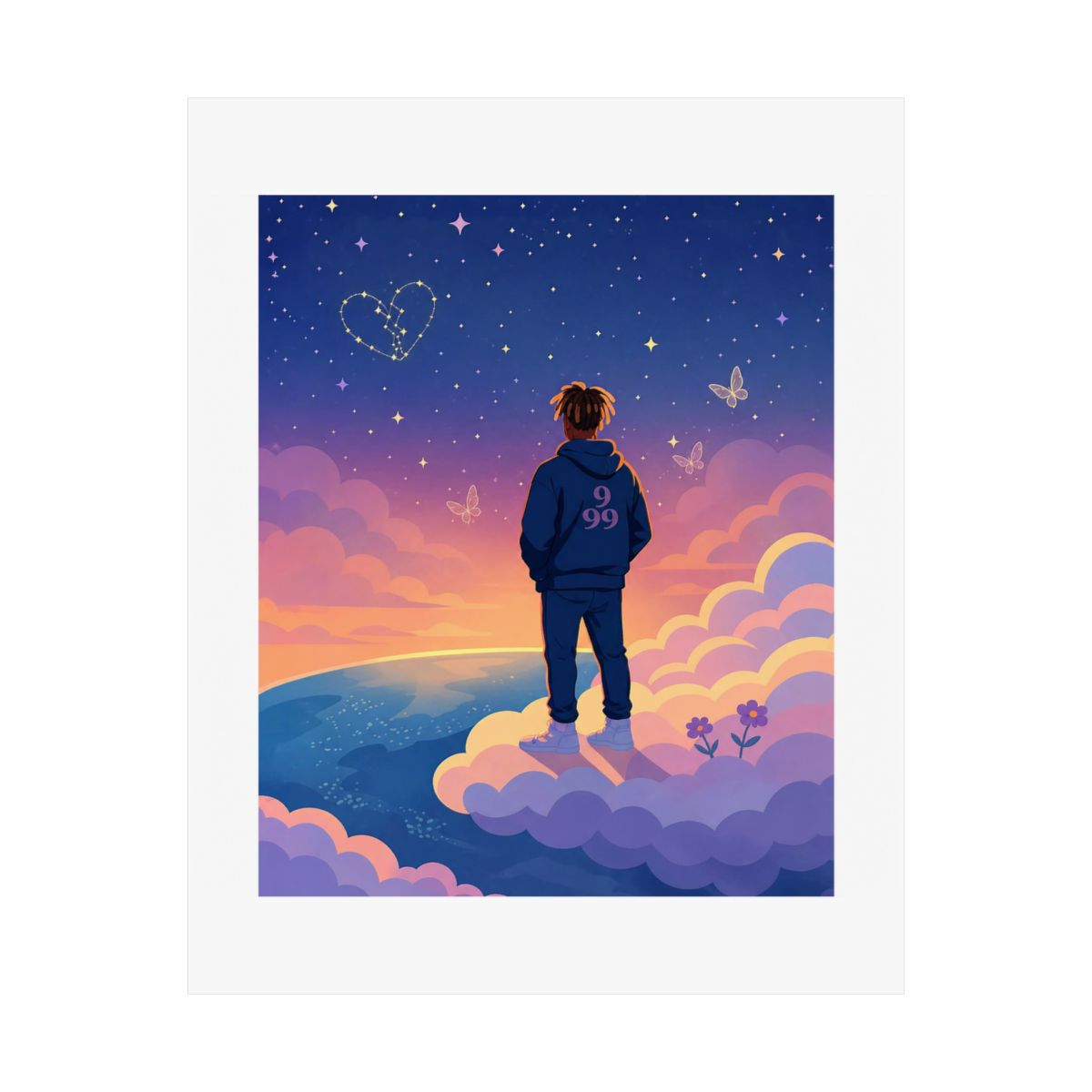 Juice WRLD Poster | WRLD Art Print | 999 Wall Art | Wrld Fan Art | Wrld Gift | Wrld Aesthetic | Gift For Rap Fans