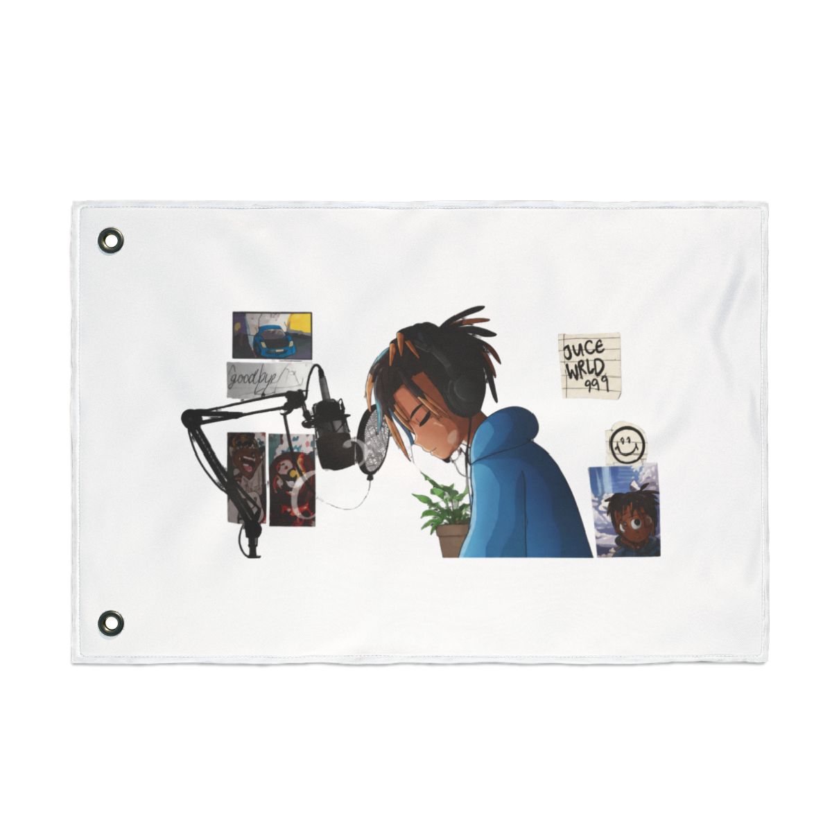 Juice WRLD Tapestry Flag – Rapper Wall Art | Emo Hip Hop Aesthetic Decor | Music Picture Flag | Dorm Room Decor